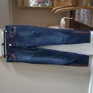 White House Black Market - Ladies skinny jeans with leather accents